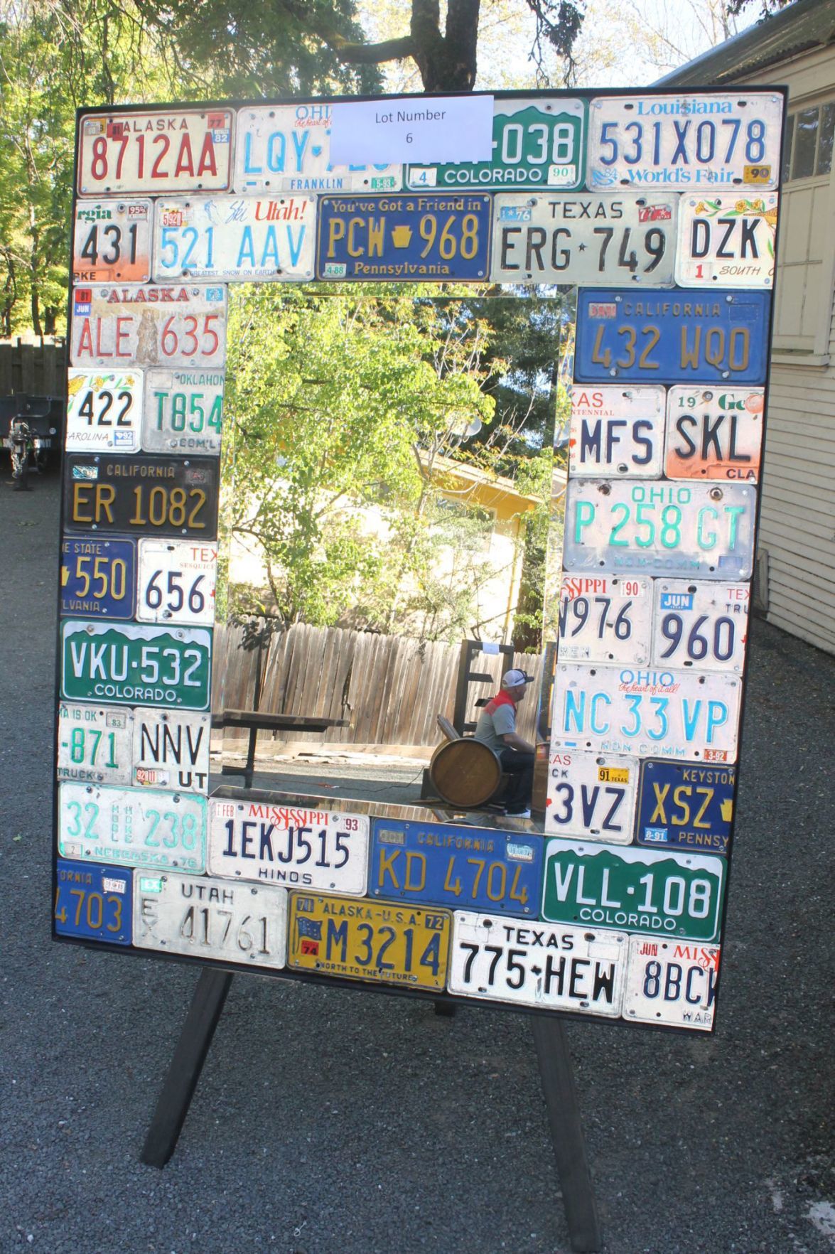 Zac Flood's license plate mirror
